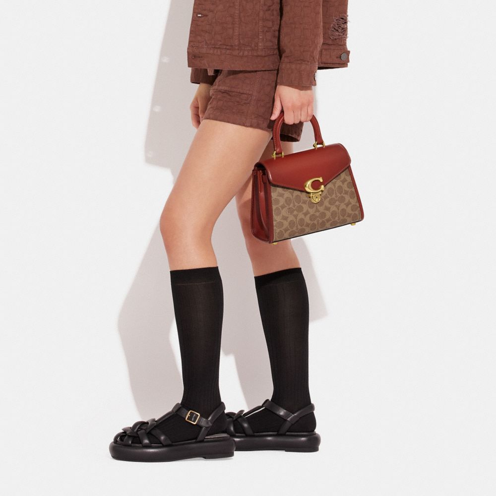 Brown / Red Women Coach Sammy Top Handle In Signature Crossbody Bags | MY_CH88507