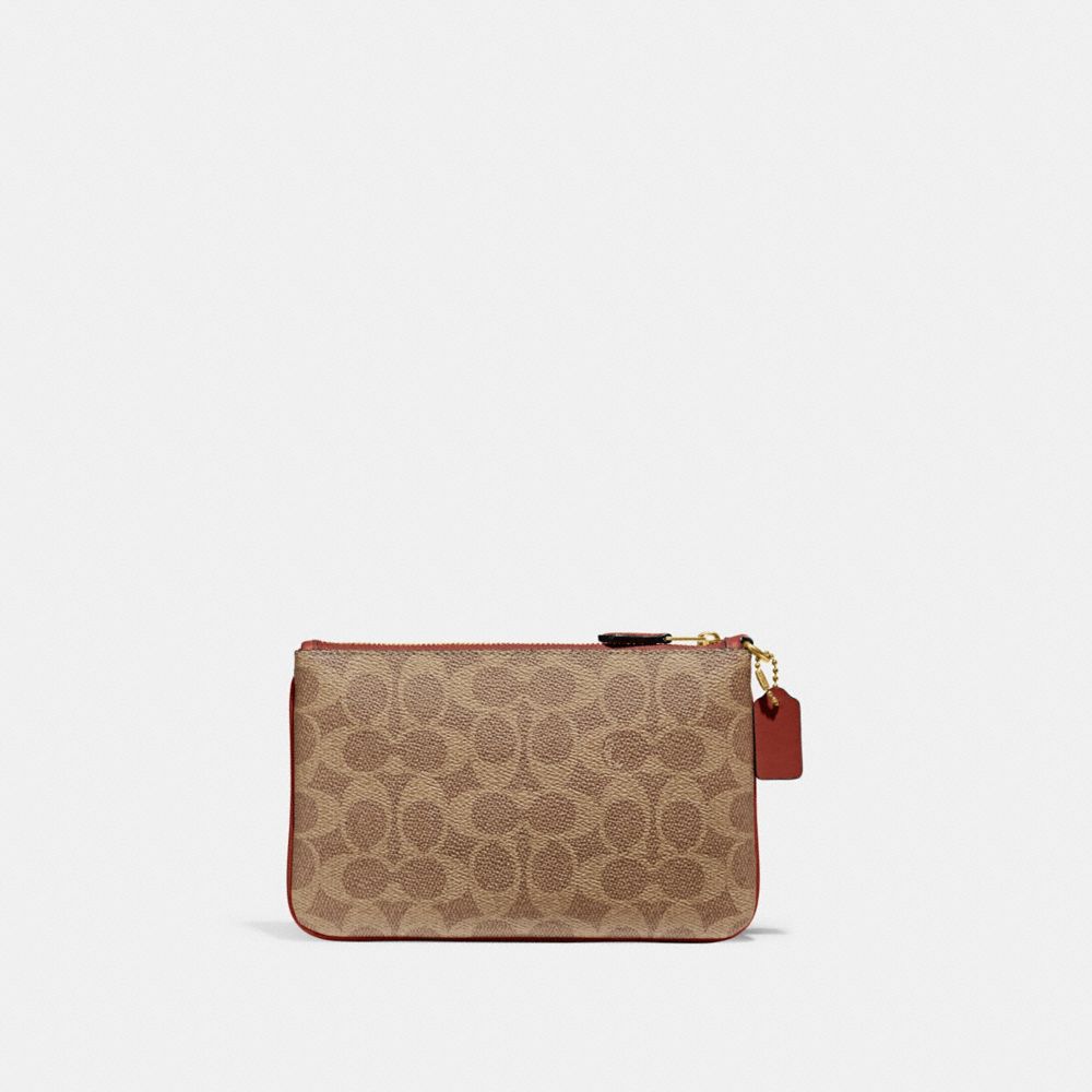 Brown / Red Women Coach Small In Signature Small Wallets | MY_CH85266