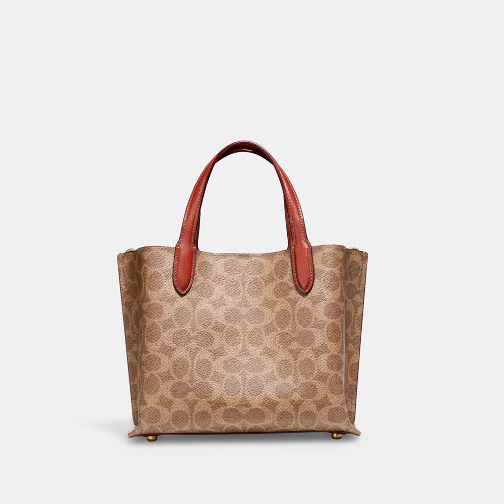 Brown / Red Women Coach Willow 24 In Signature Tote Bag | MY_CH22997