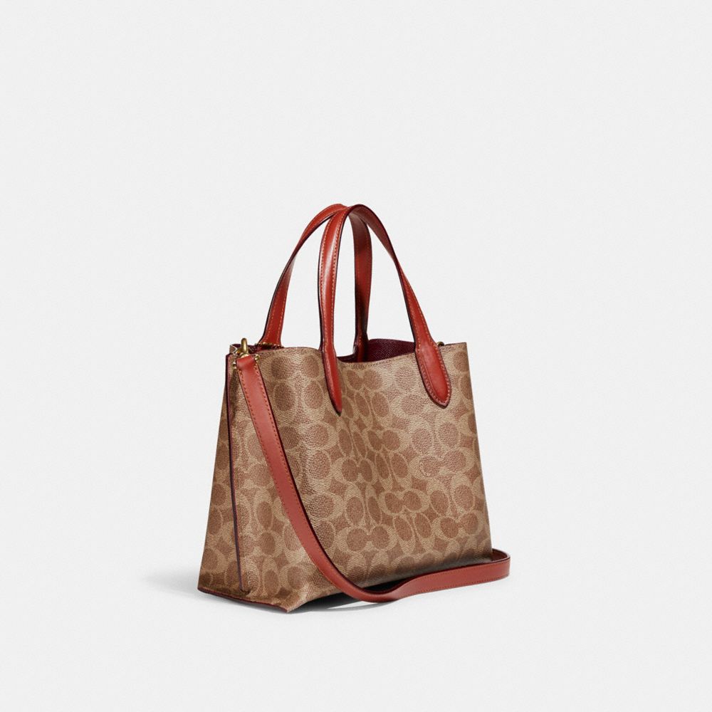 Brown / Red Women Coach Willow 24 In Signature Tote Bag | MY_CH22997