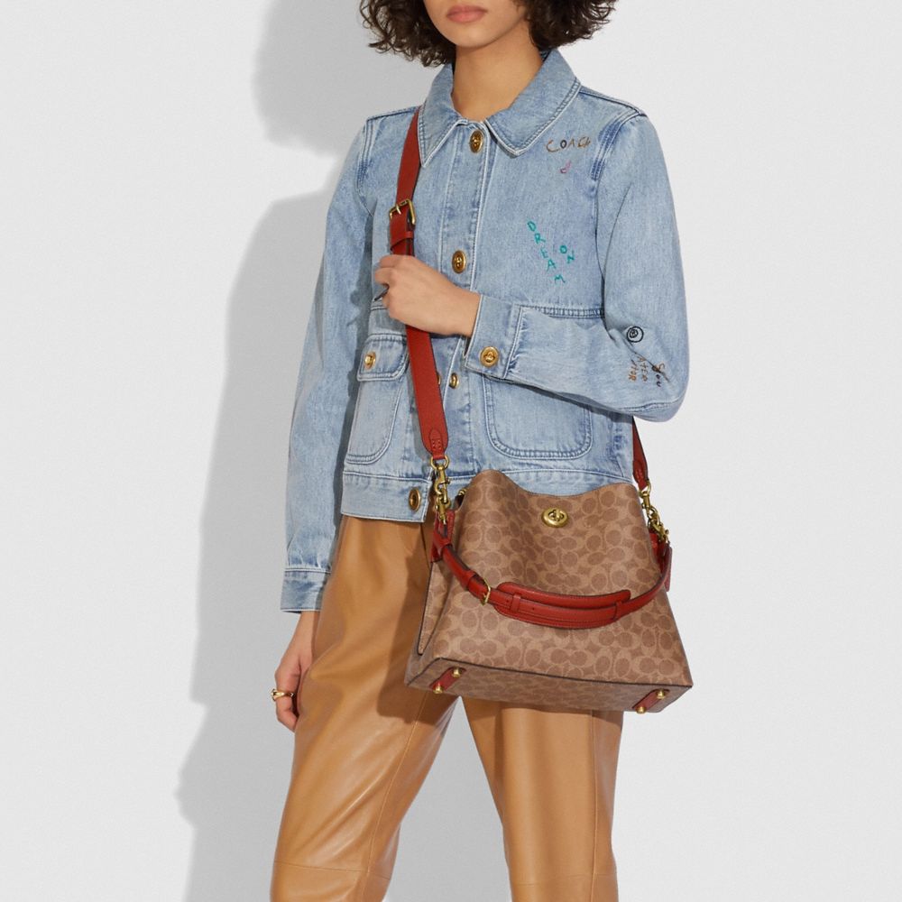 Brown / Red Women Coach Willow In Signature Shoulder Bags | MY_CH89354