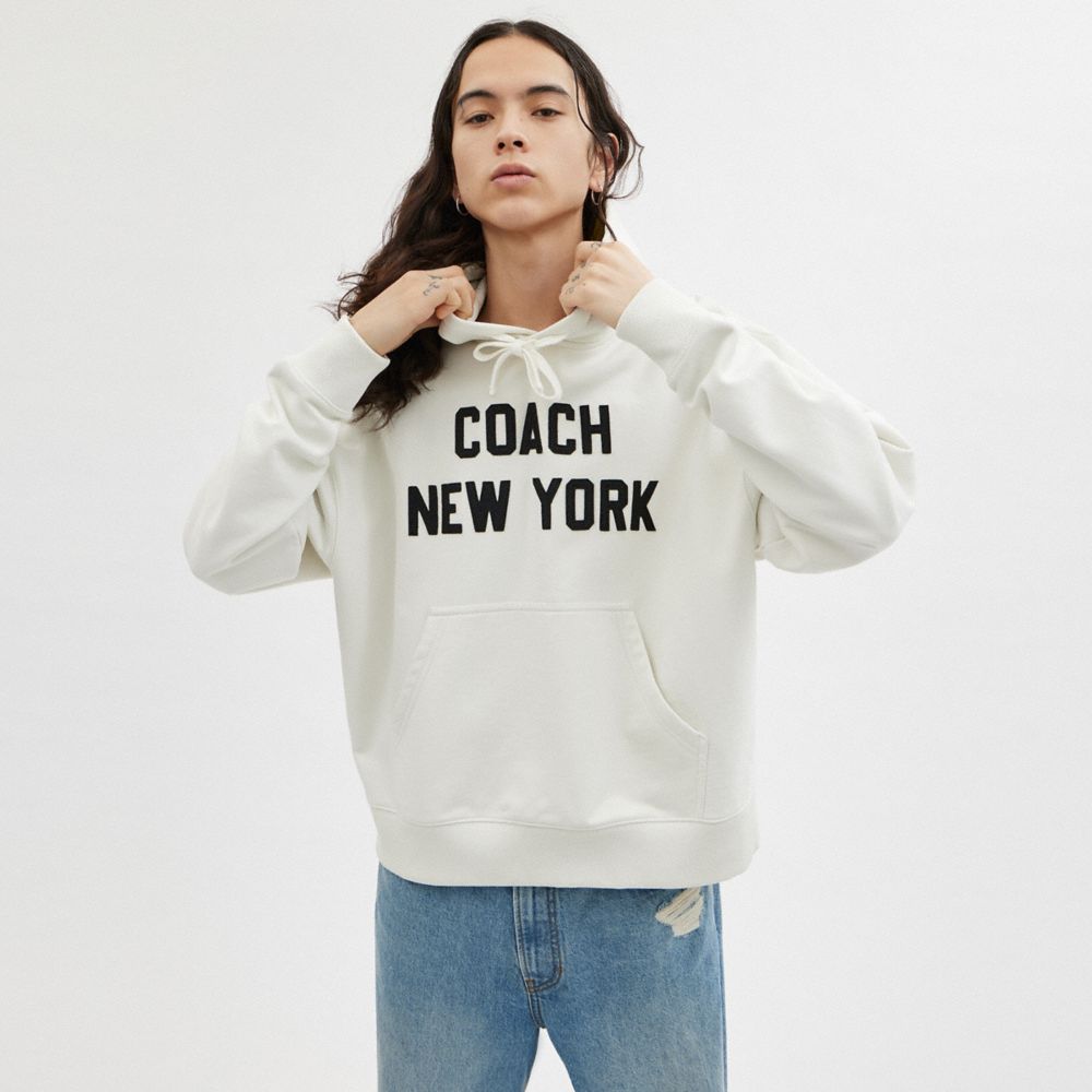 Cream Men Coach Hoodie Cream Sweatshirts | MY_CH90480