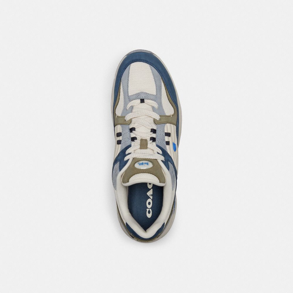 Dark Blue Men Coach C301 Denim Sneakers | MY_CH21373