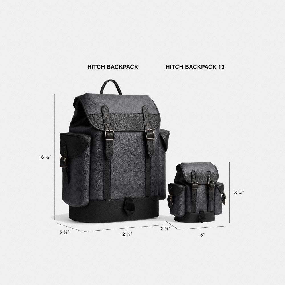 Dark Men Coach Hitch 13 Leather Backpacks | MY_CH51675