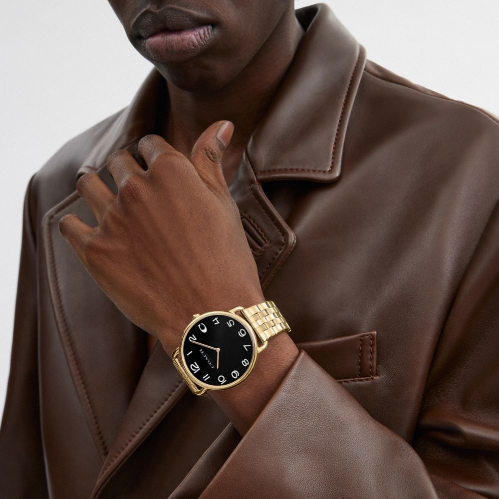 Gold Men Coach Elliot 41 Mm Watches | MY_CH52130