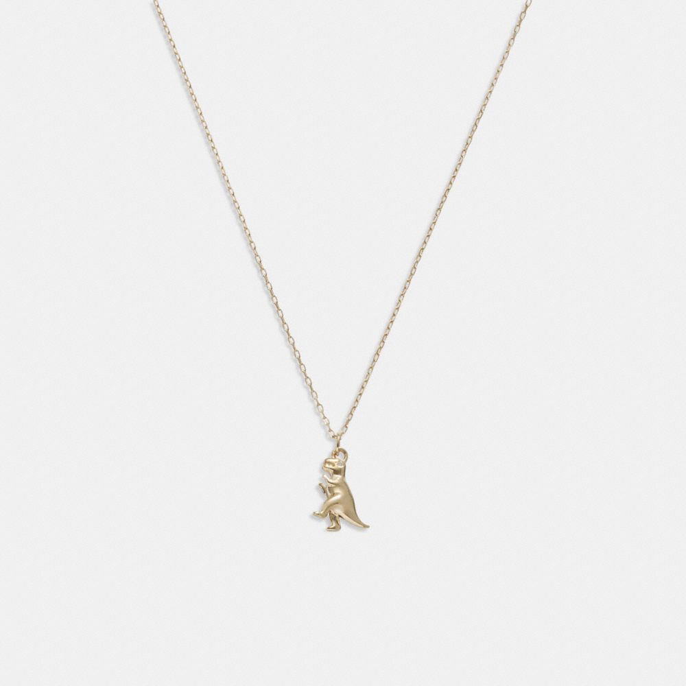 Gold Women Coach 14 K Rexy Pendant Necklace | MY_CH77616