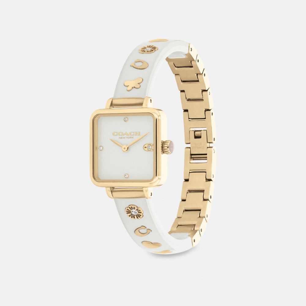 Gold Women Coach Cass 22 Mm Chalk Watches | MY_CH51845