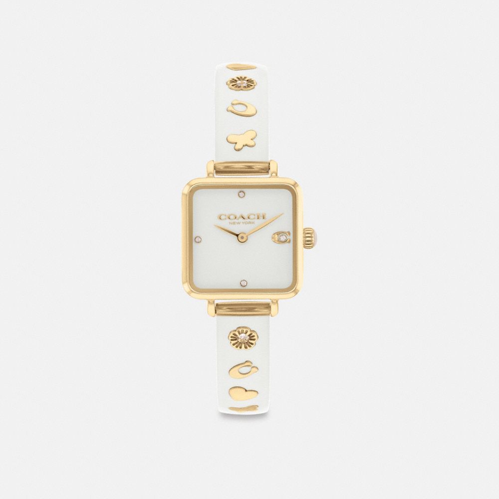 Gold Women Coach Cass 22 Mm Chalk Watches | MY_CH51845