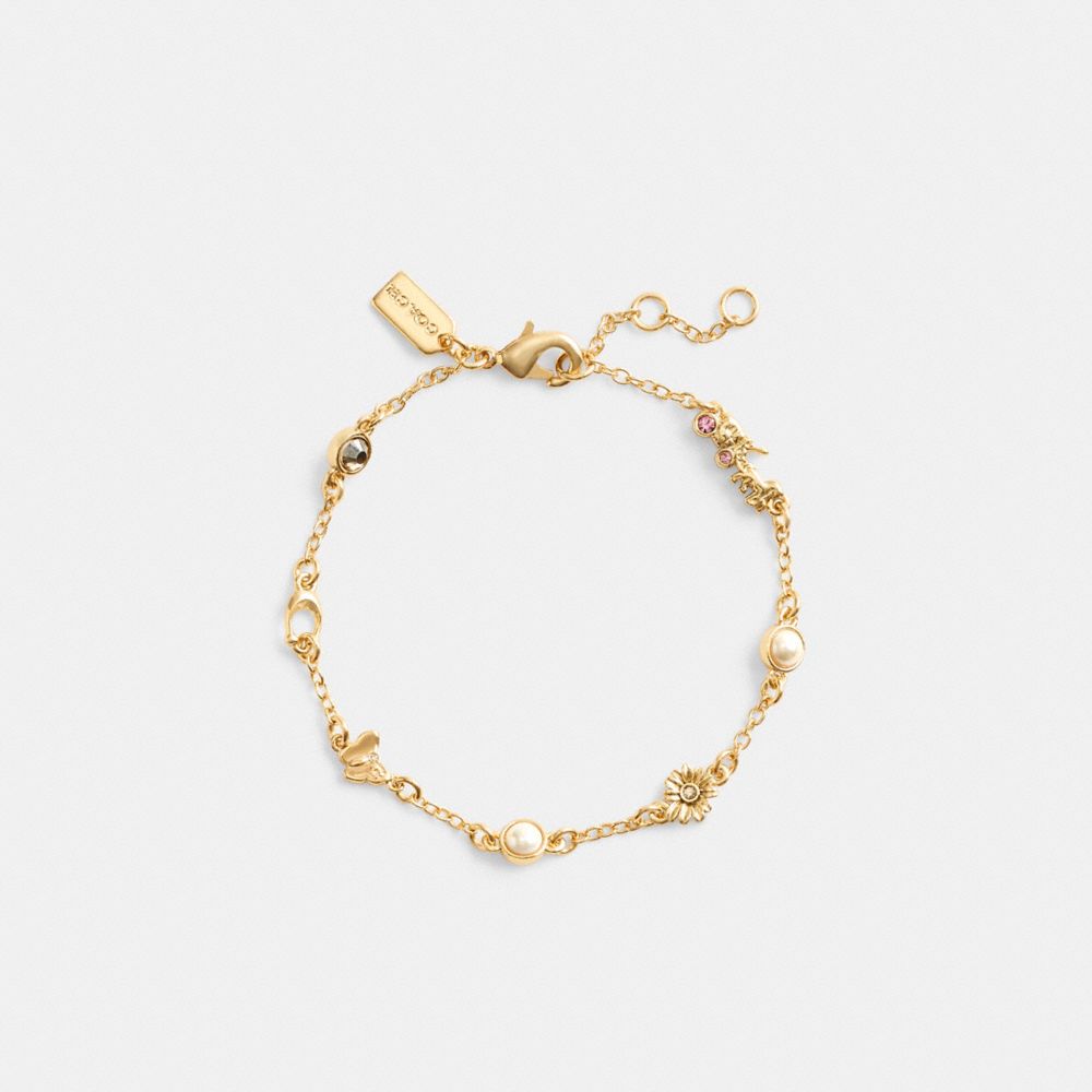 Gold Women Coach Garden Charms Bracelets | MY_CH96665