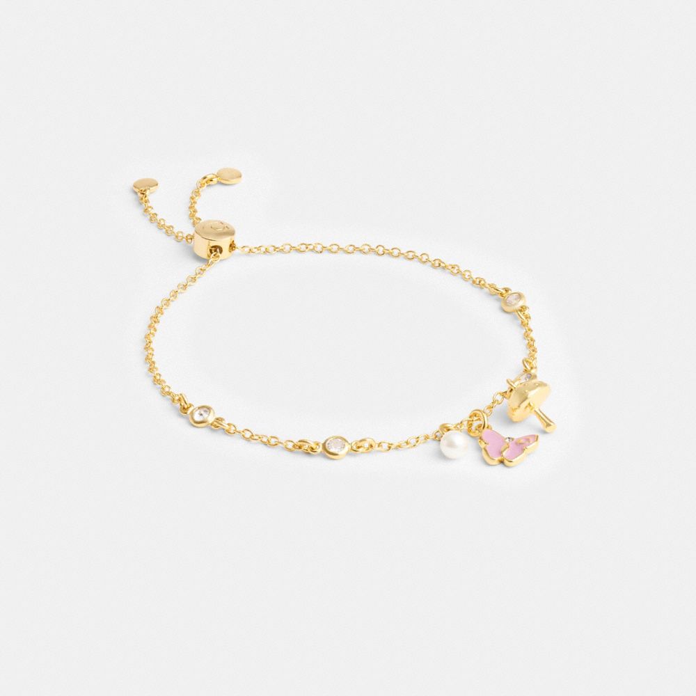 Gold Women Coach Garden Charms Slider Bracelets | MY_CH66970