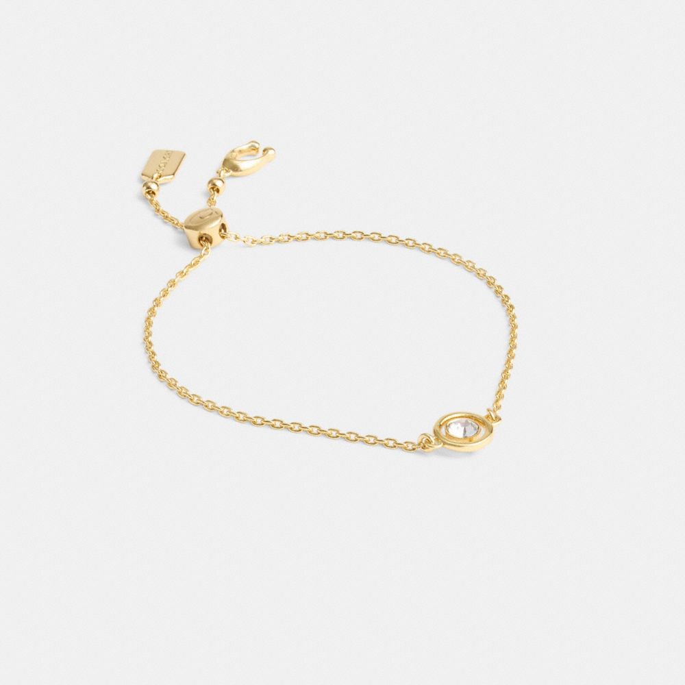 Gold Women Coach Halo Round Slider Bracelets | MY_CH37159