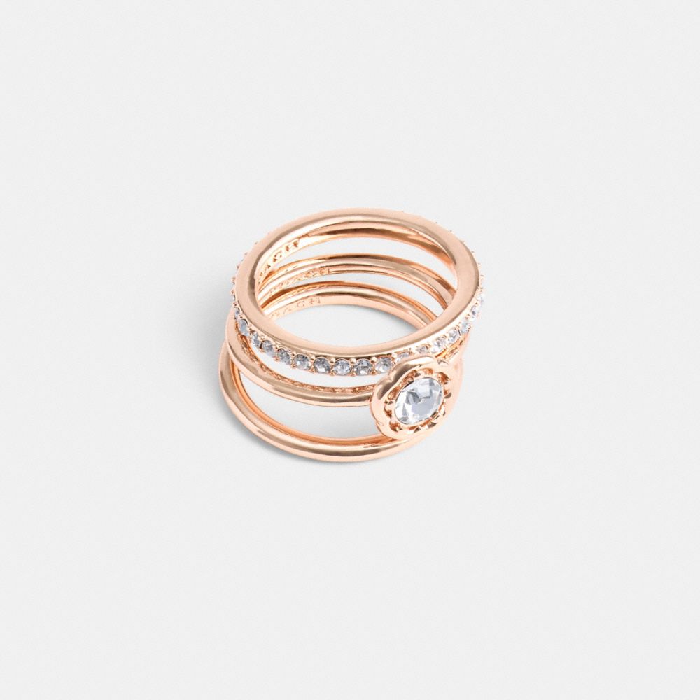 Gold Women Coach Halo Tea Set Ring | MY_CH90477