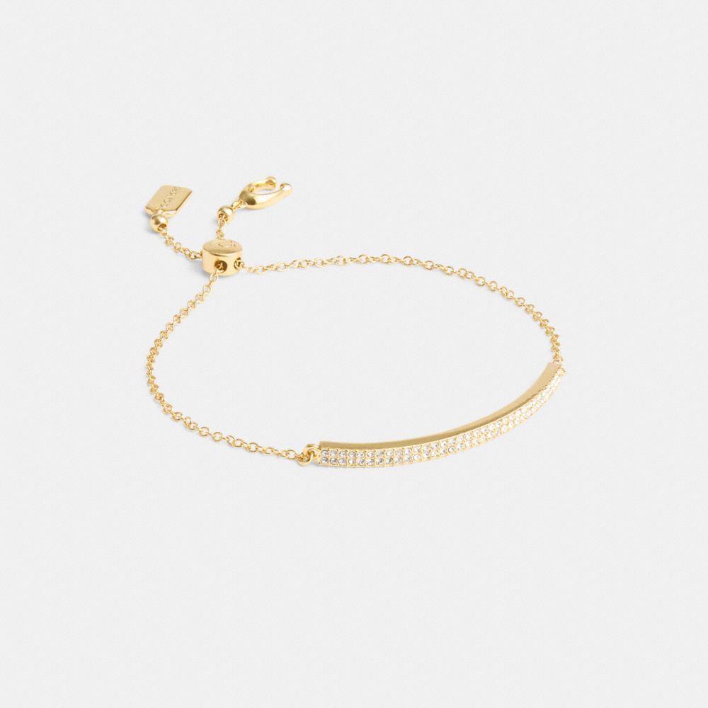 Gold Women Coach Pavé Bar Slider Bracelets | MY_CH44327