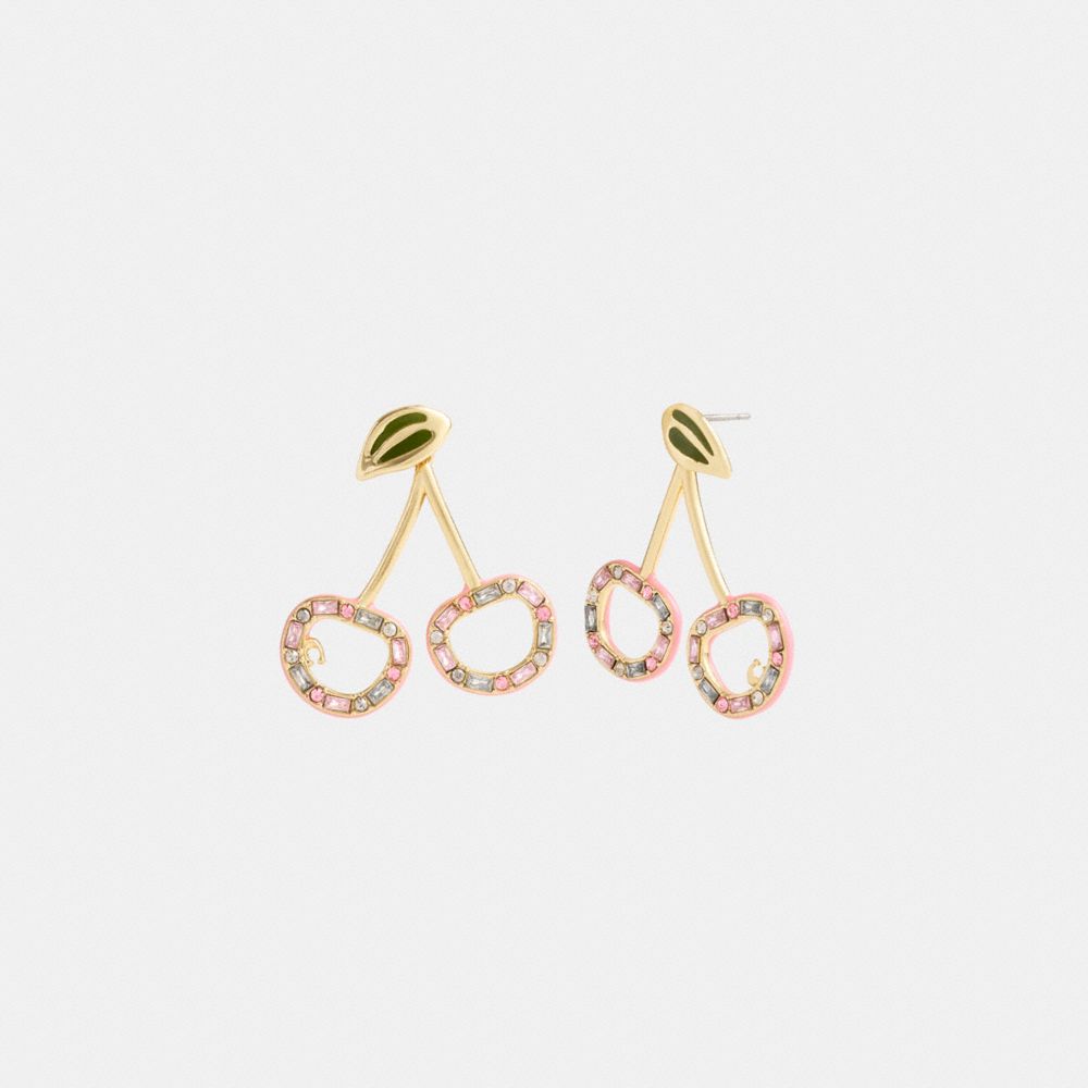 Gold Women Coach Pavé Cherry Drop Earrings | MY_CH14803