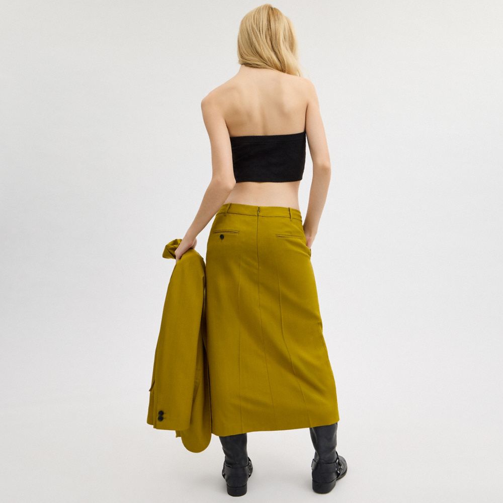 Green Women Coach Long Tailored Skirt | MY_CH51086