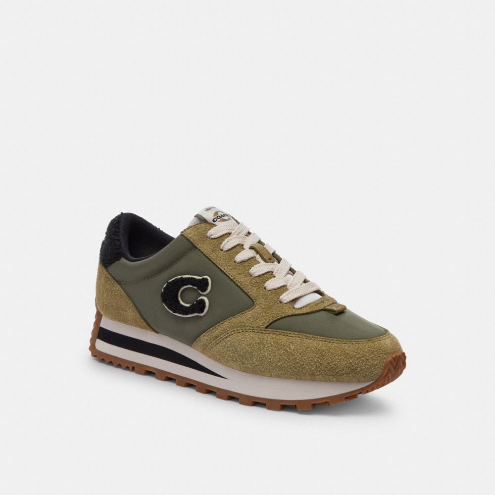 Green Women Coach Runner Moss Sneakers | MY_CH75933