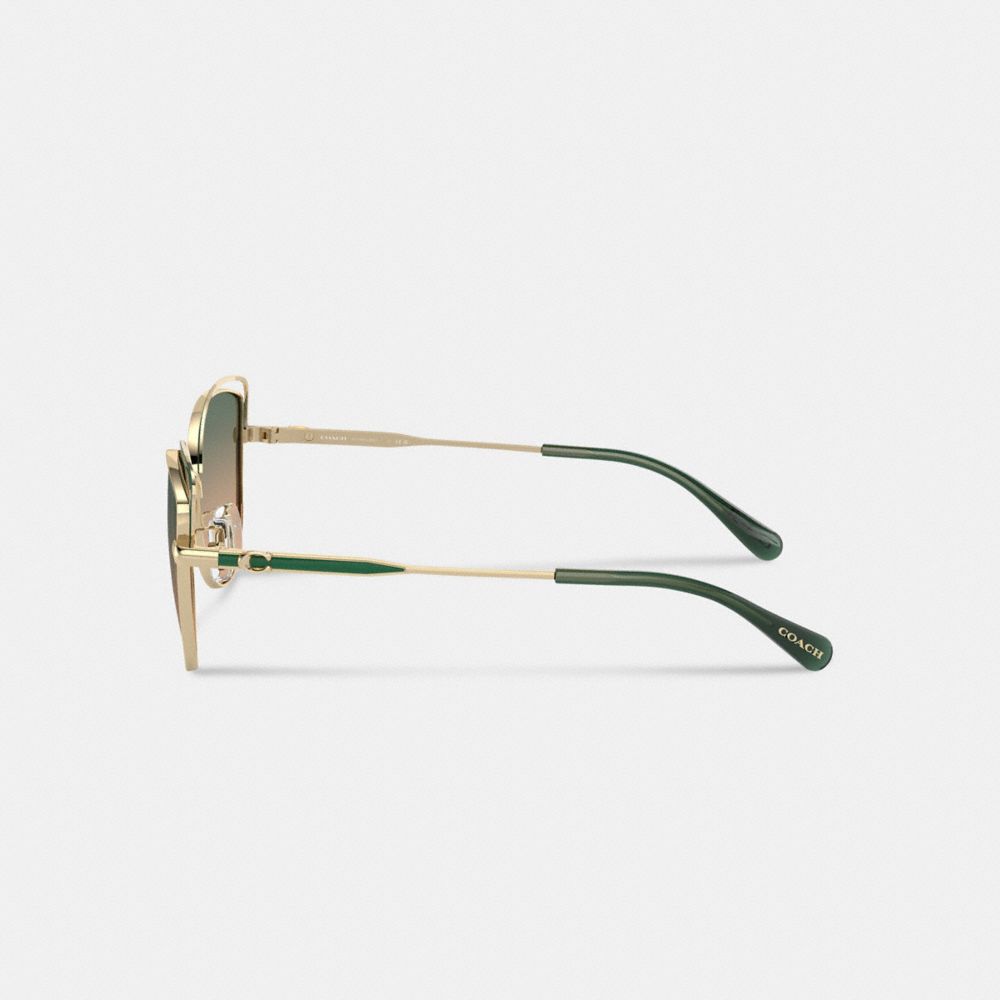 Green Yellow Women Coach Bandit Wire Oval Gradient Sunglasses | MY_CH90270