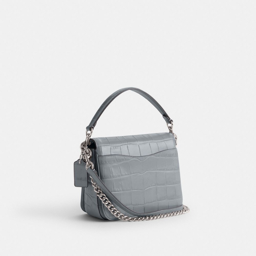 Grey Blue Women Coach Cassie 19 Croc Embossed Leather Crossbody Bags | MY_CH34461