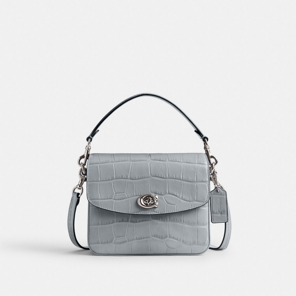 Grey Blue Women Coach Cassie 19 Croc Embossed Leather Crossbody Bags | MY_CH34461