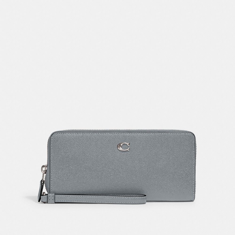 Grey Blue Women Coach Continental Crossgrain Leather Large Wallets | MY_CH93582