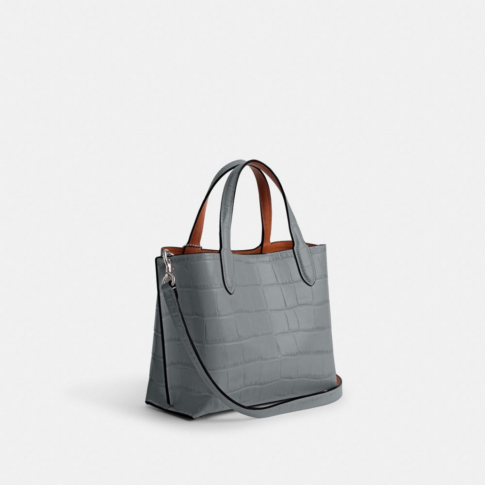 Grey Blue Women Coach Willow 24 Embossed Crocodile Tote Bag | MY_CH60878