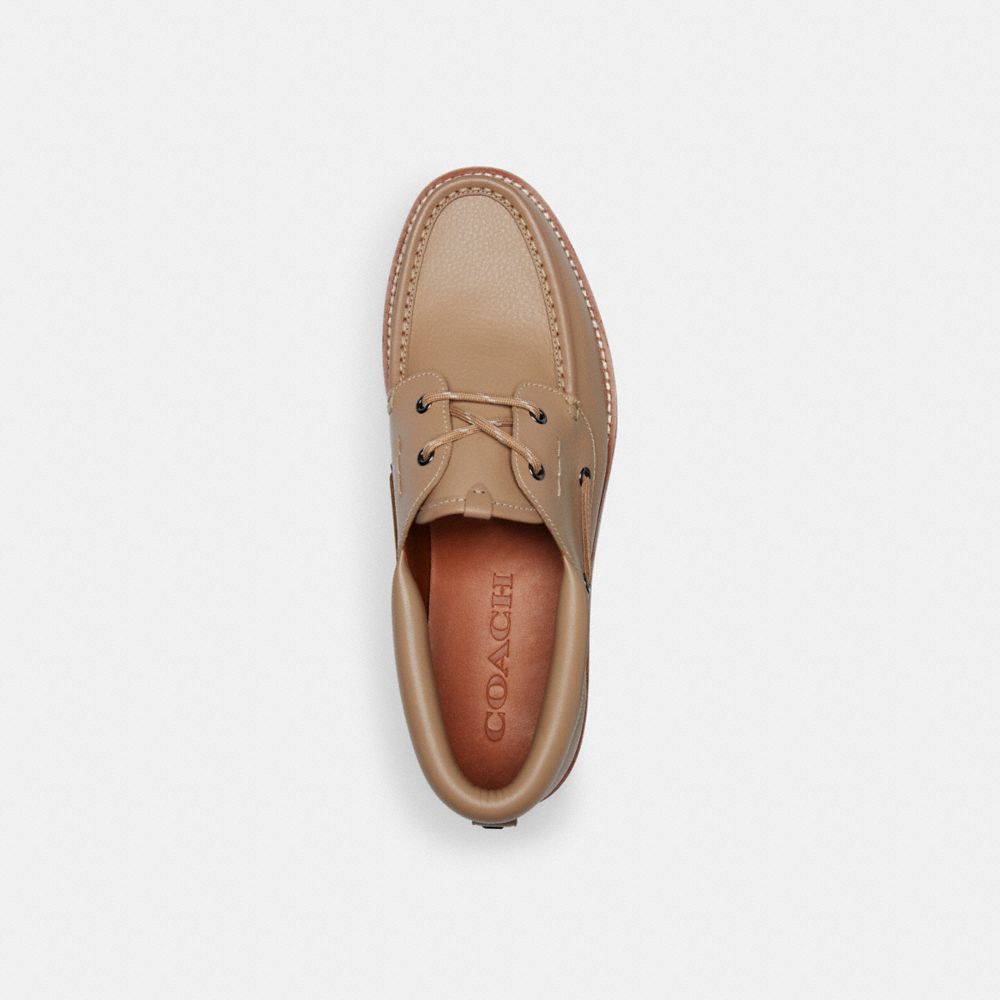 Grey Brown Men Coach Benson Boat Shoe Taupe Boat Shoes | MY_CH46606