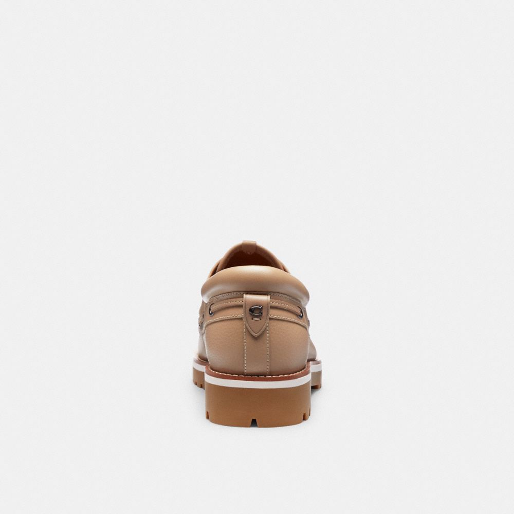 Grey Brown Men Coach Benson Boat Shoe Taupe Boat Shoes | MY_CH46606