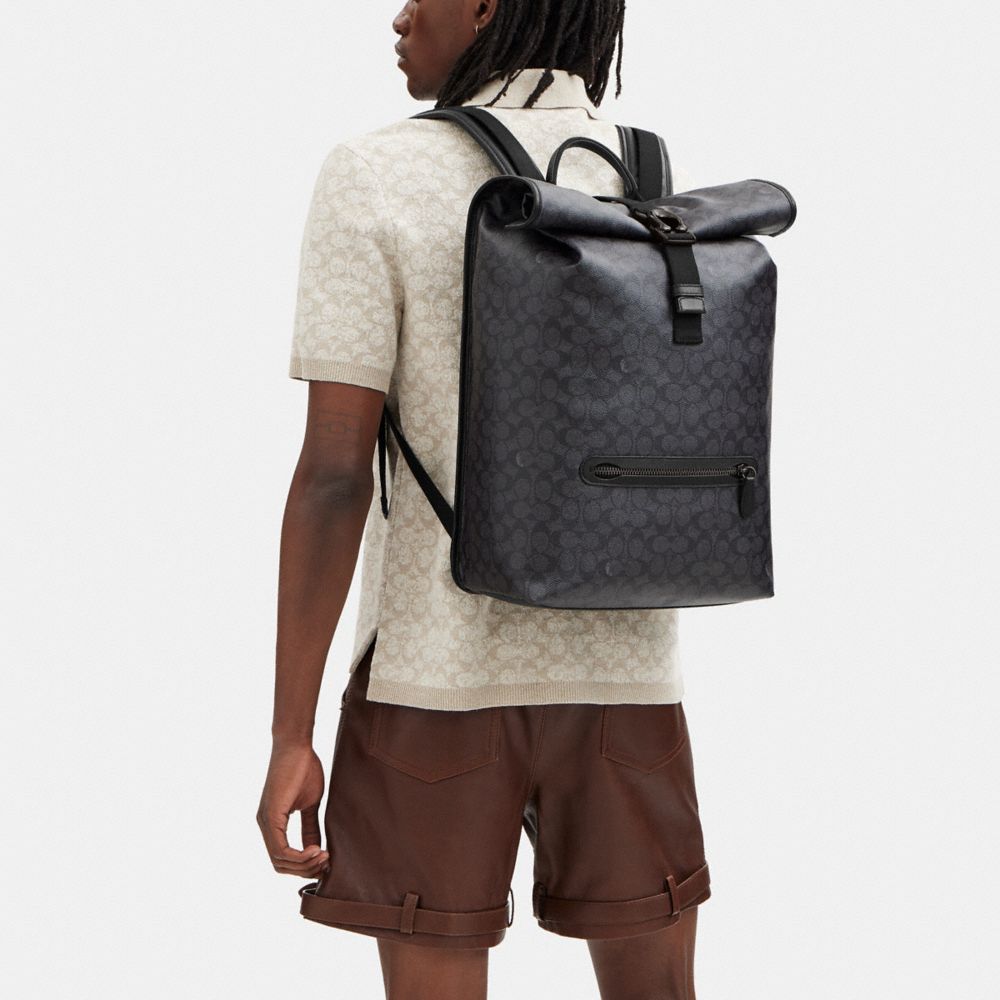 Grey Men Coach Beck Roll Top In Signature Backpacks | MY_CH92550