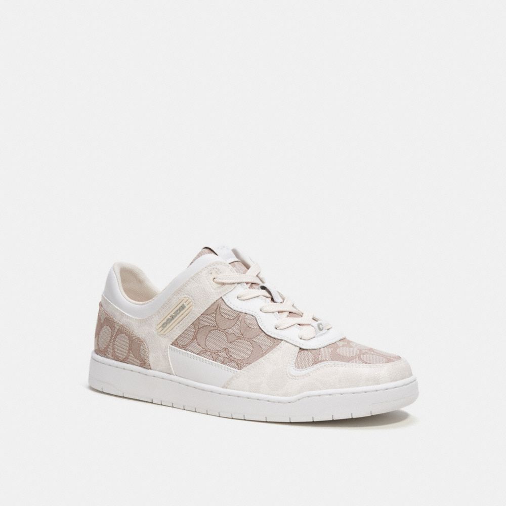 Grey Men Coach C201 In Signature Jacquard Chalk Sneakers | MY_CH33885