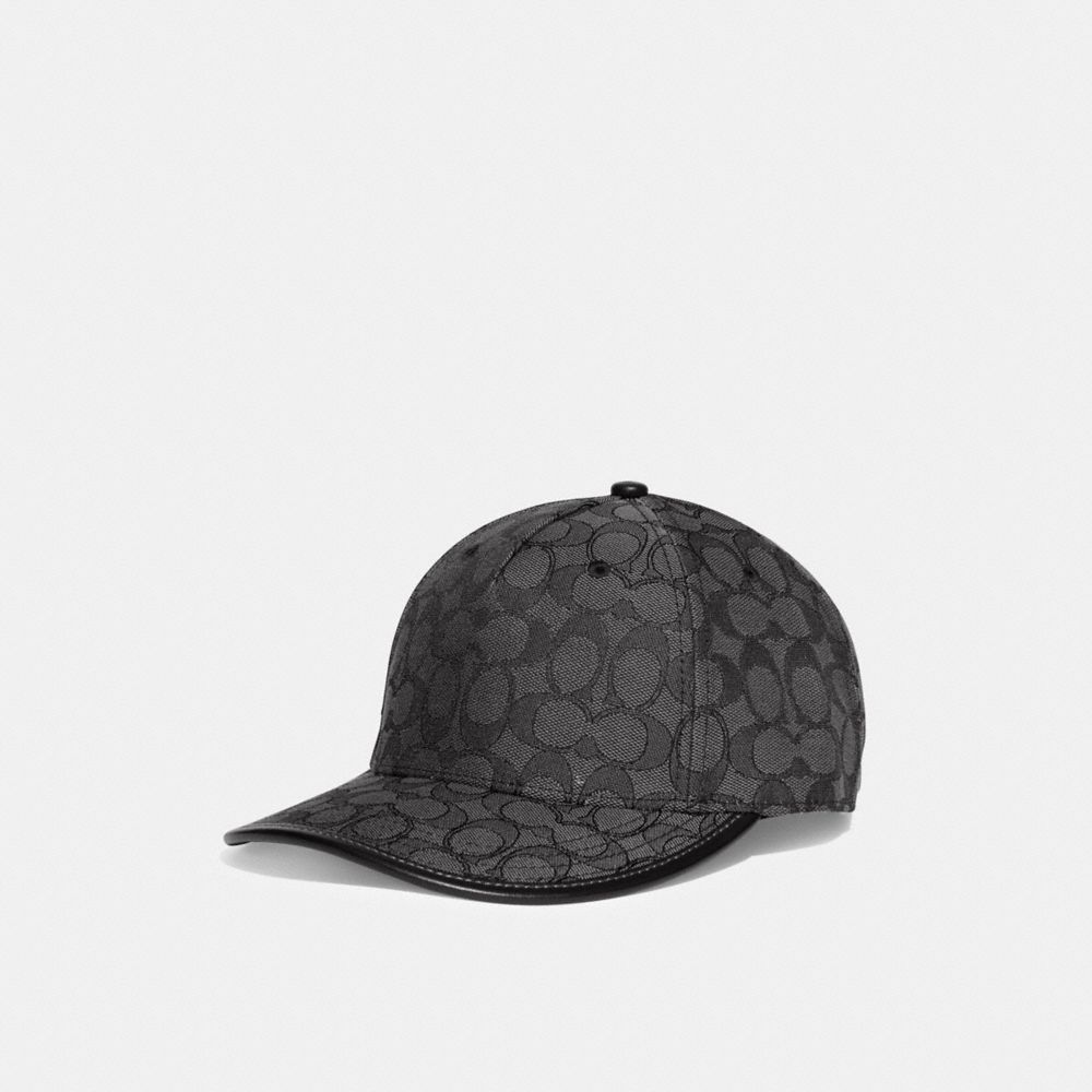 Grey Men Coach Signature Jacquard Baseball Hats | MY_CH59381