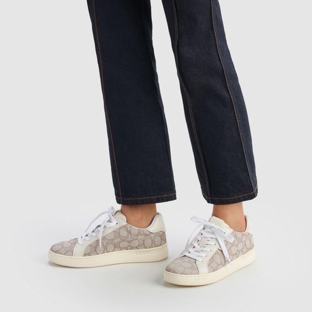 Grey Women Coach Lowline Low Top Stone Sneakers | MY_CH57158