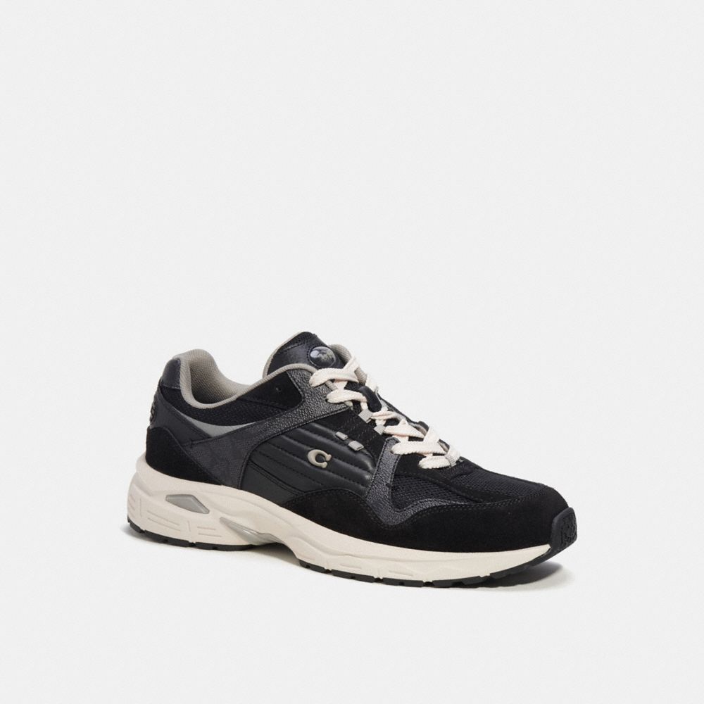 Grey / Black Men Coach C301 With Signature Sneakers | MY_CH29974