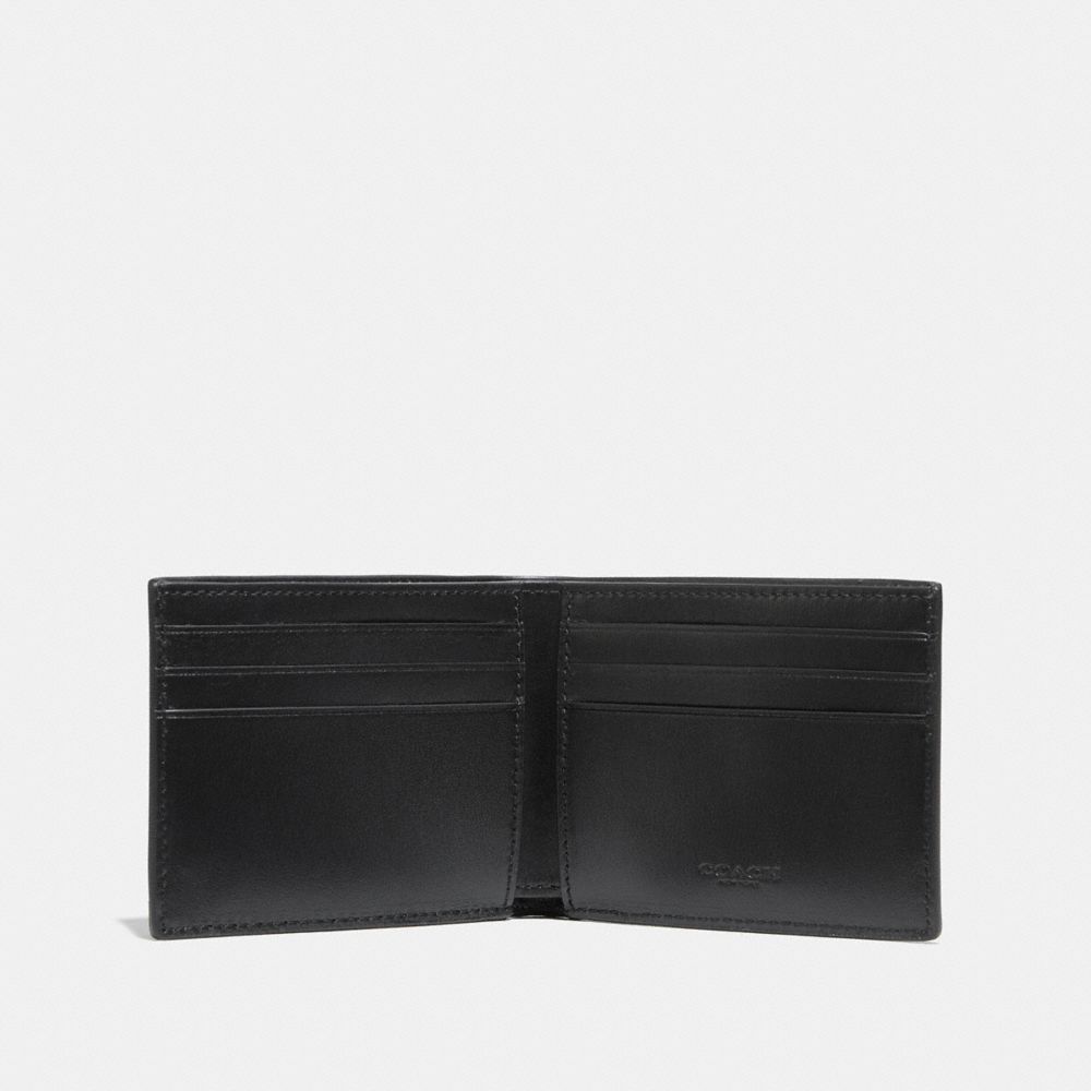 Grey / Black Men Coach Slim Billfold Wallet In Signature Canvas Signatureed Billfolds | MY_CH37104