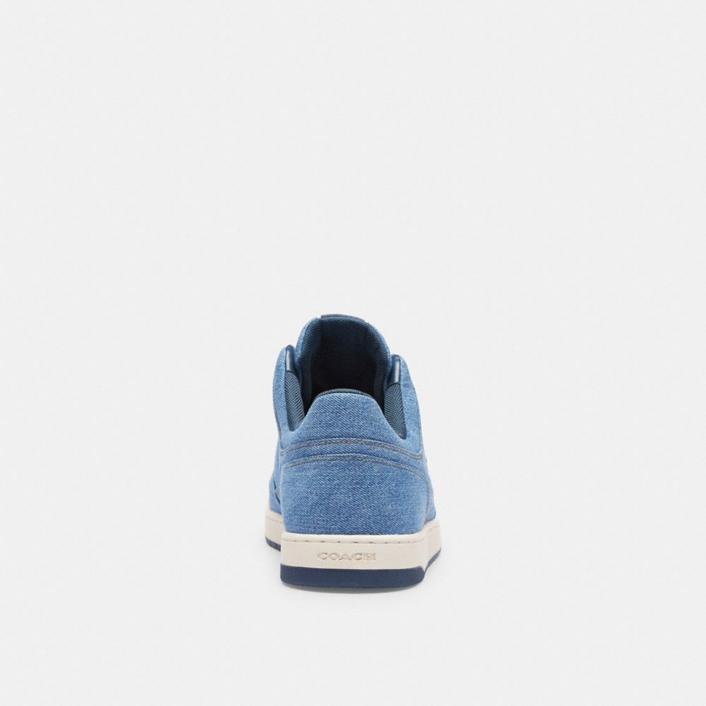 Indigo Blue Men Coach C201 Indigo Denim Sneakers | MY_CH93405