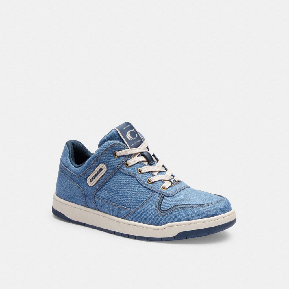 Indigo Blue Women Coach C201 Low Top Indigo Denim Sneakers | MY_CH16065