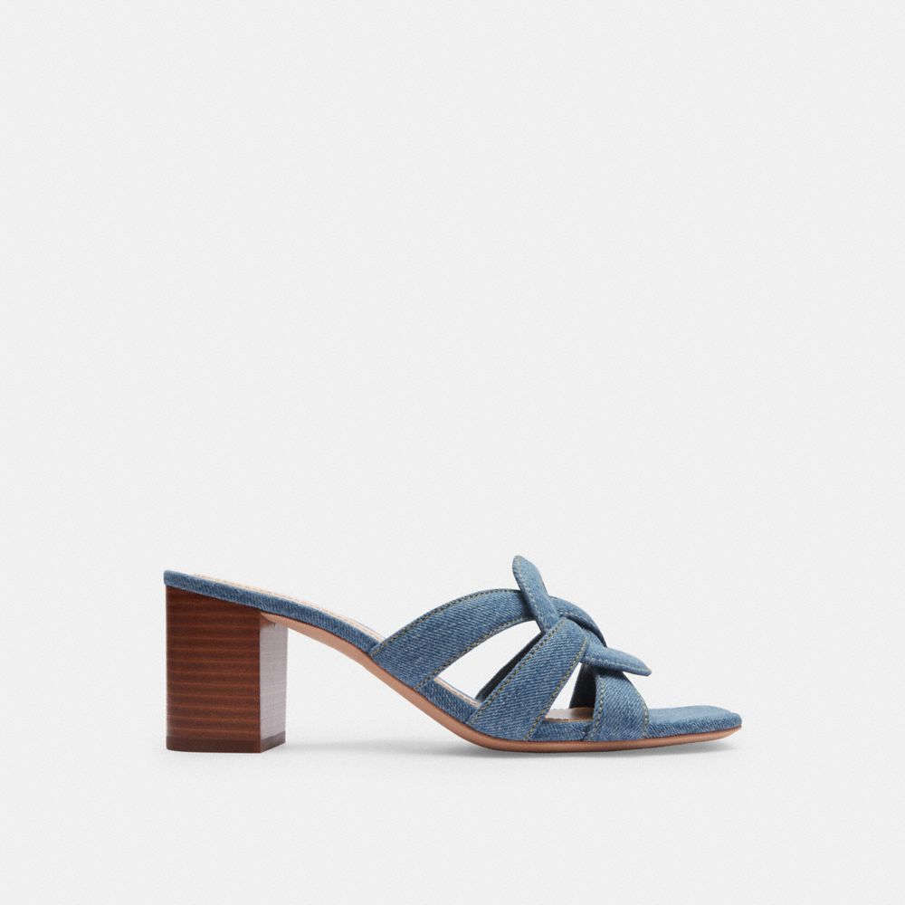 Indigo Blue Women Coach Nikki Indigo Denim Sandals | MY_CH39279