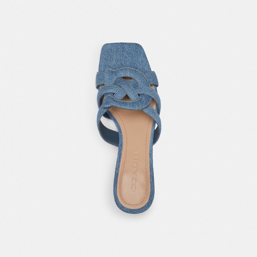 Indigo Blue Women Coach Nikki Indigo Denim Sandals | MY_CH39279