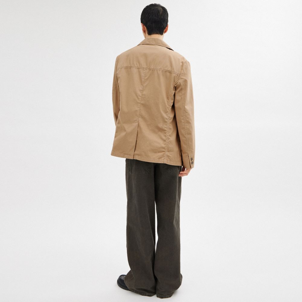 Khaki Men Coach Regenerative Cotton Casual Lightweight Jackets | MY_CH74414