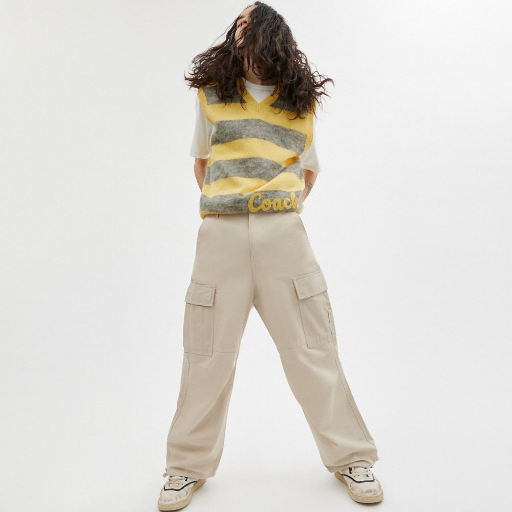 Khaki Women Coach Cargo Pants | MY_CH19564