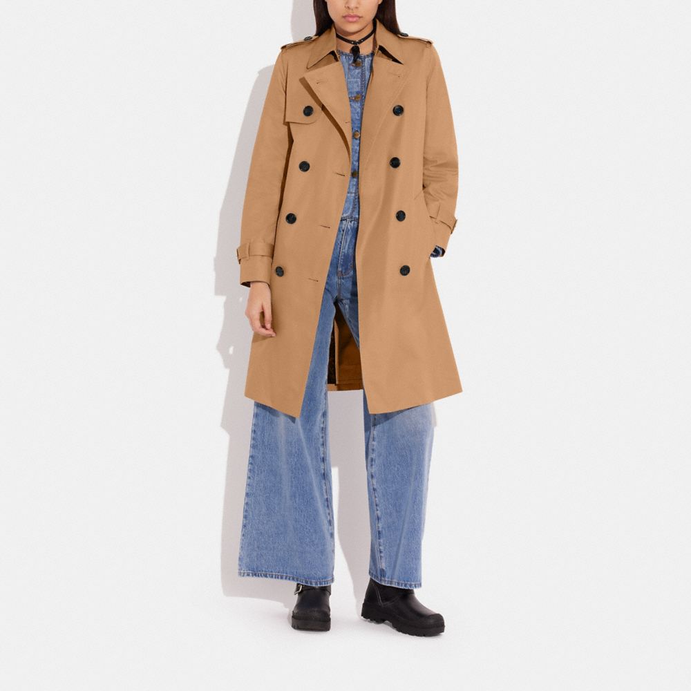 Khaki Women Coach Trench Jackets | MY_CH17143