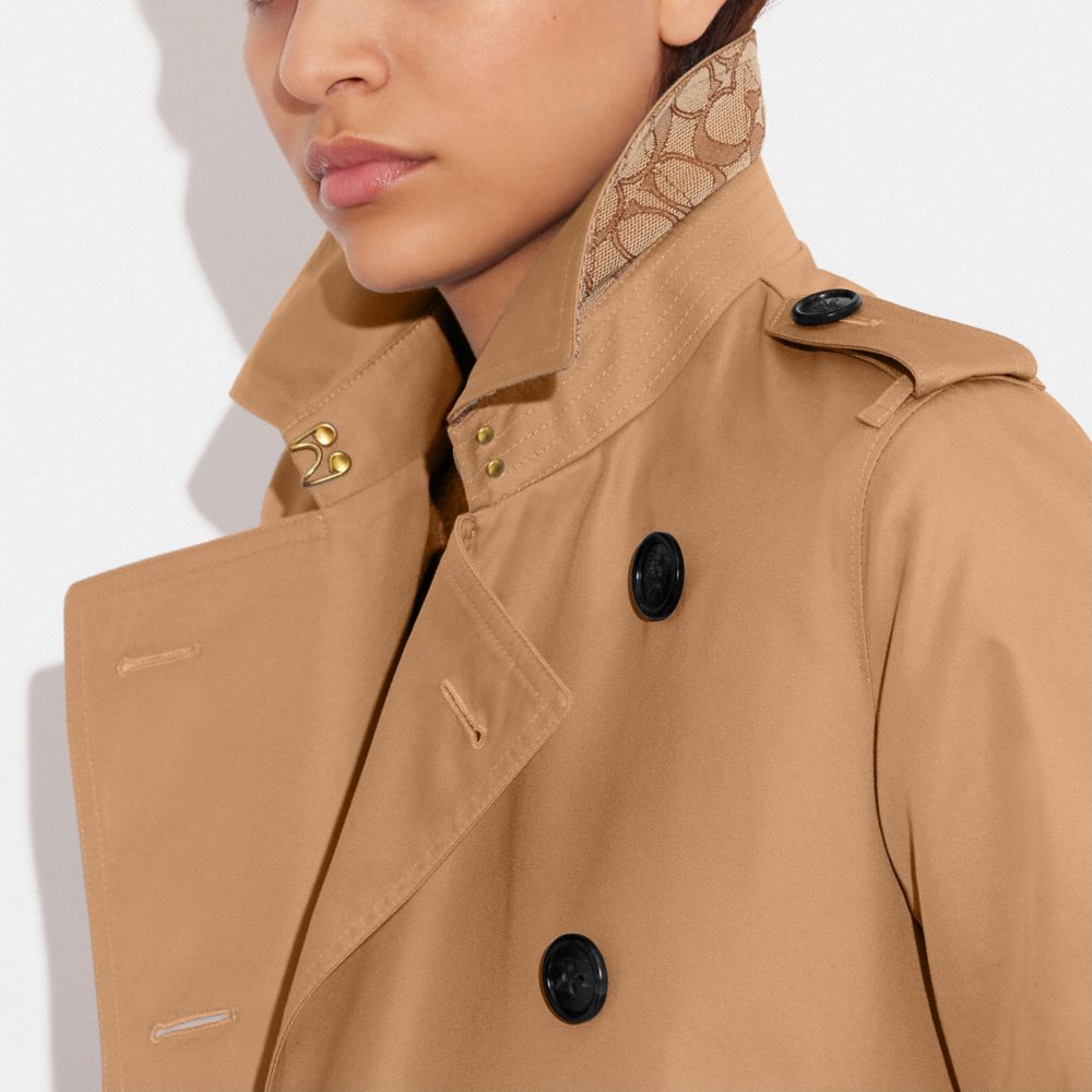 Khaki Women Coach Trench Jackets | MY_CH17143