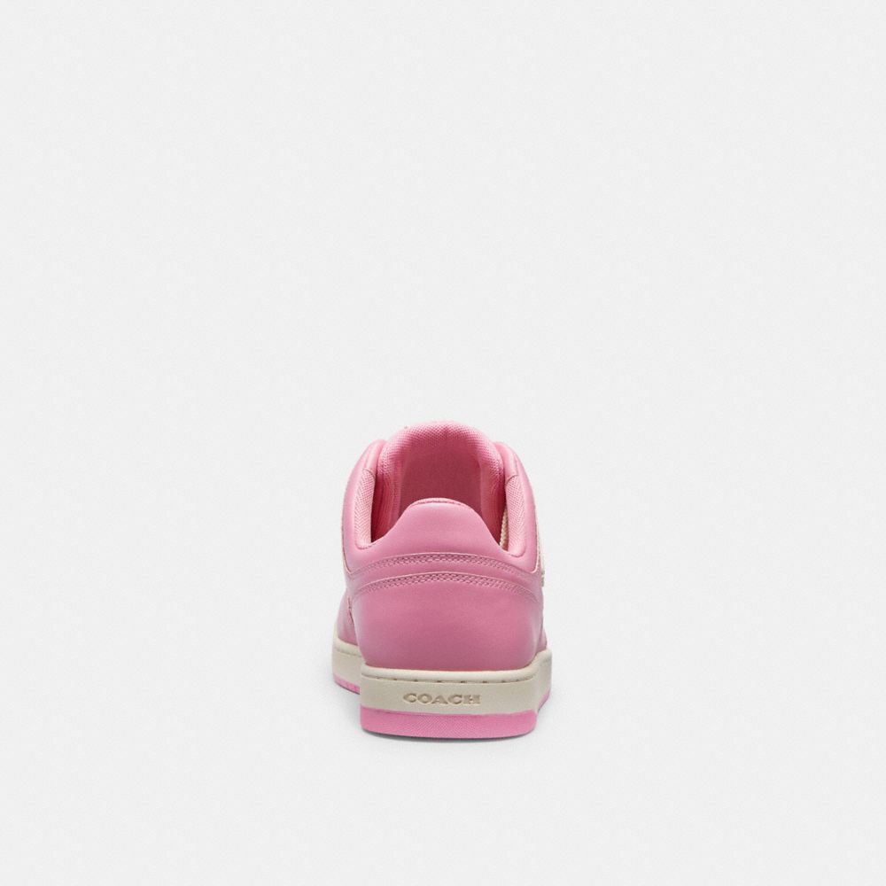 Pink Women Coach C201 Low Top In Signature Canvas Vivid Sneakers | MY_CH28741