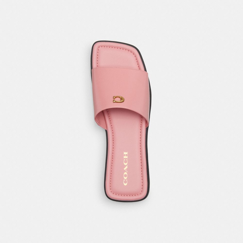 Pink Women Coach Florence Leather Sandals | MY_CH48211