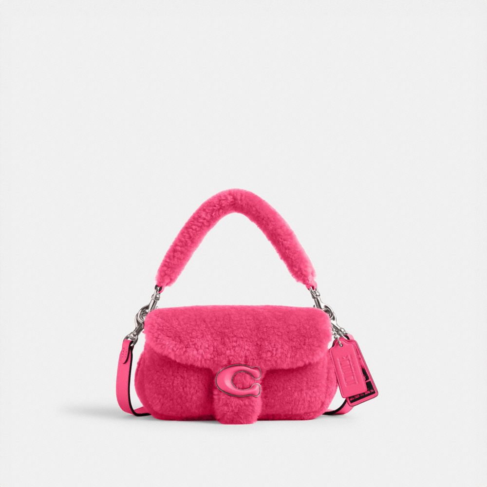 Pink Women Coach The Lil Nas X Drop Tabby 18 In Shearling Shoulder Bags | MY_CH28326