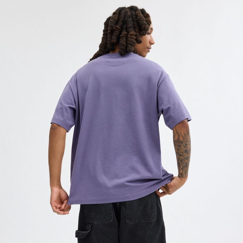 Purple Men Coach Rexy In Organic Cotton T Shirts | MY_CH23138