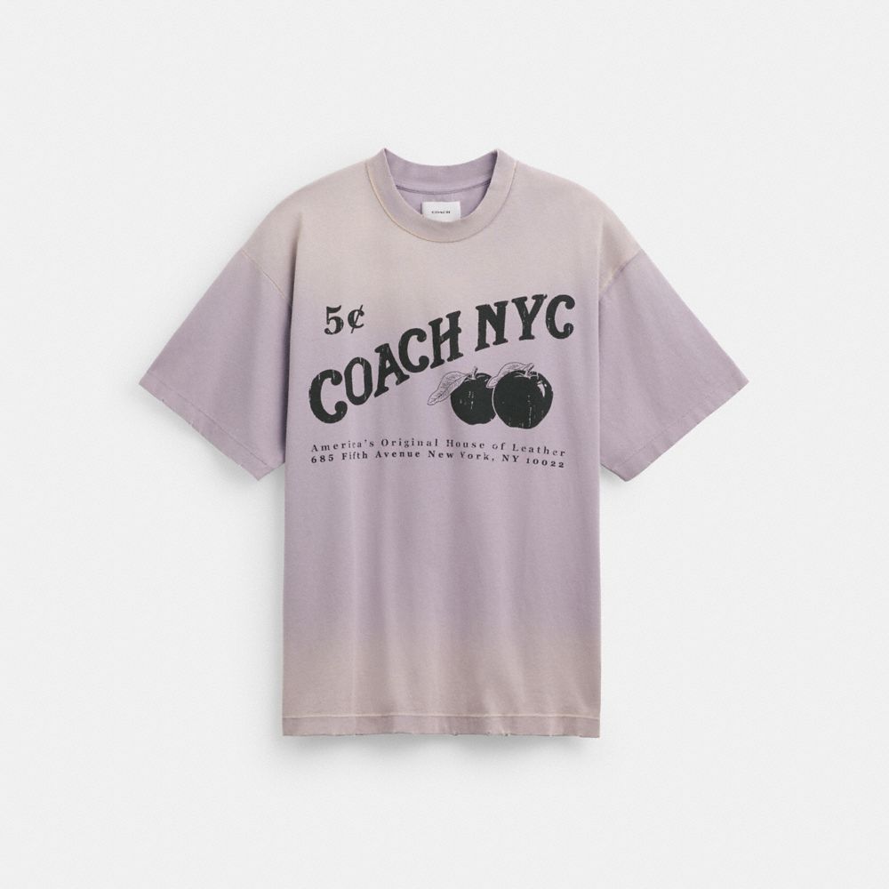 Purple Men Coach Signature Apple T Shirts | MY_CH90806