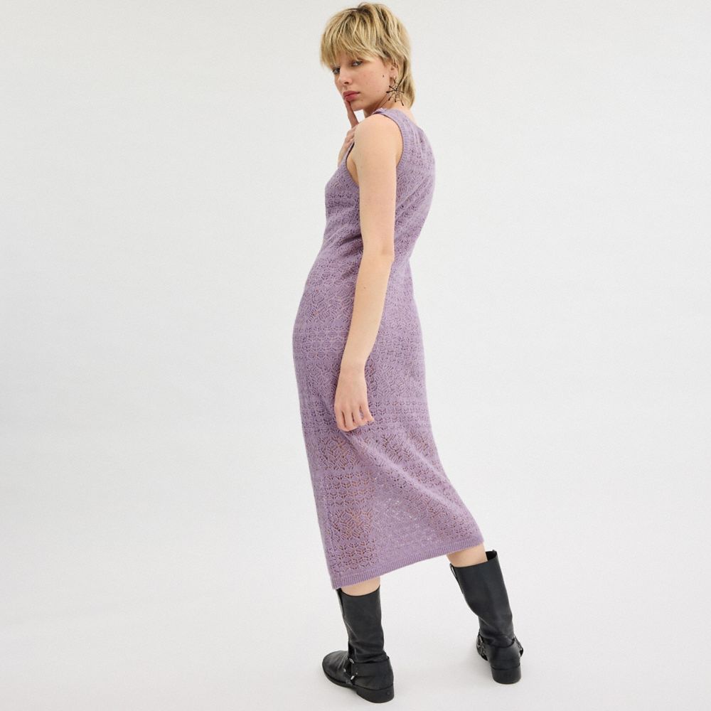 Purple Women Coach Lace Knit Dress | MY_CH24746