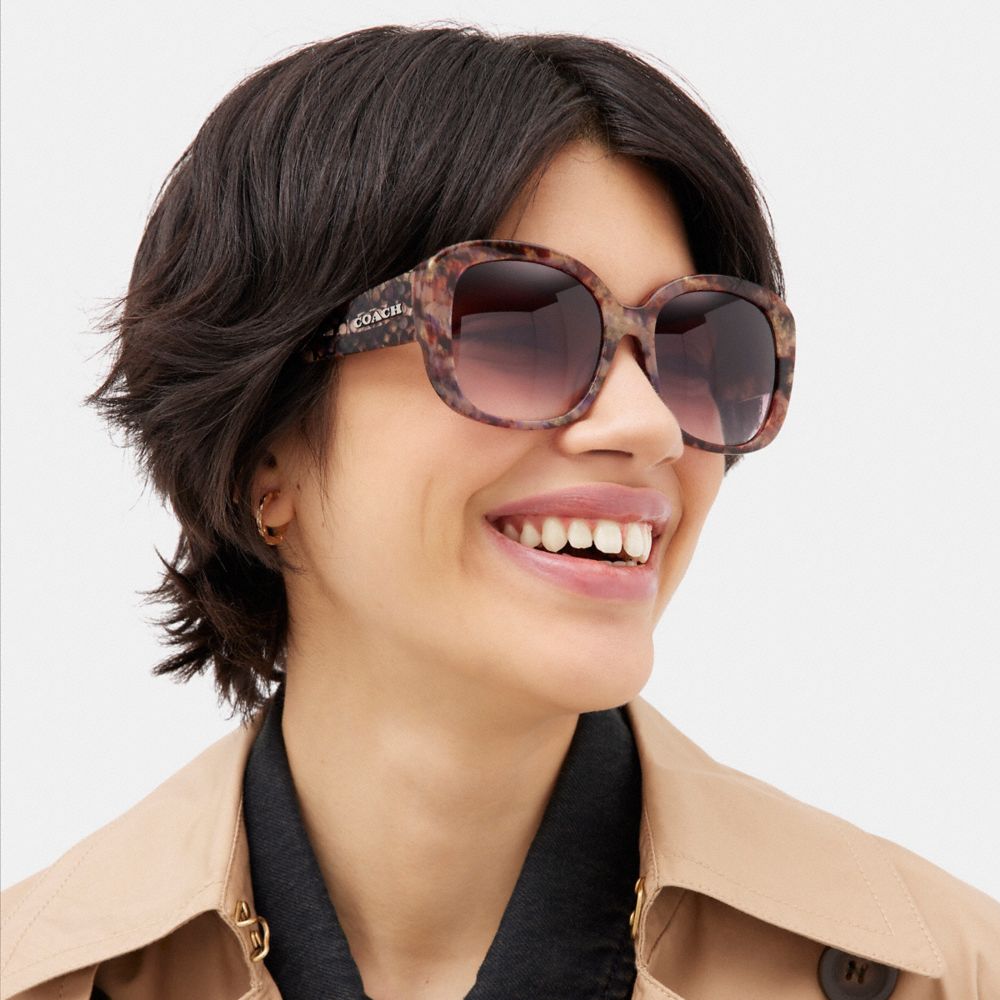 Purple Women Coach Signature Oversized Square Sunglasses | MY_CH92032