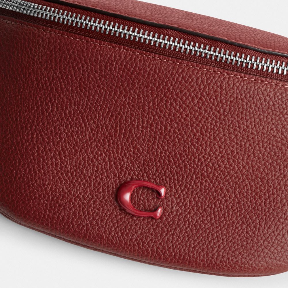 Red Men Coach Charter Belt 7 Polished Pebble Leather Belt Bags | MY_CH61778