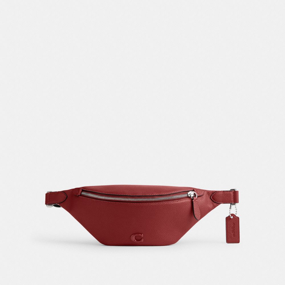 Red Men Coach Charter Belt 7 Polished Pebble Leather Belt Bags | MY_CH61778